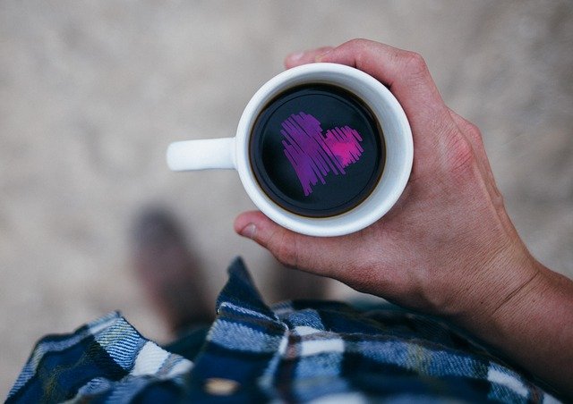taza de café con un corazón